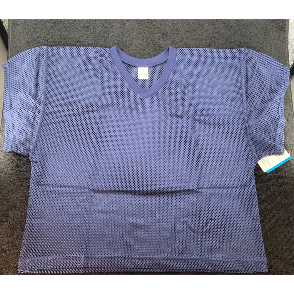 Champro Adult XL Navy Blue Mesh Football Jersey V Neck‎ Short Sleeve